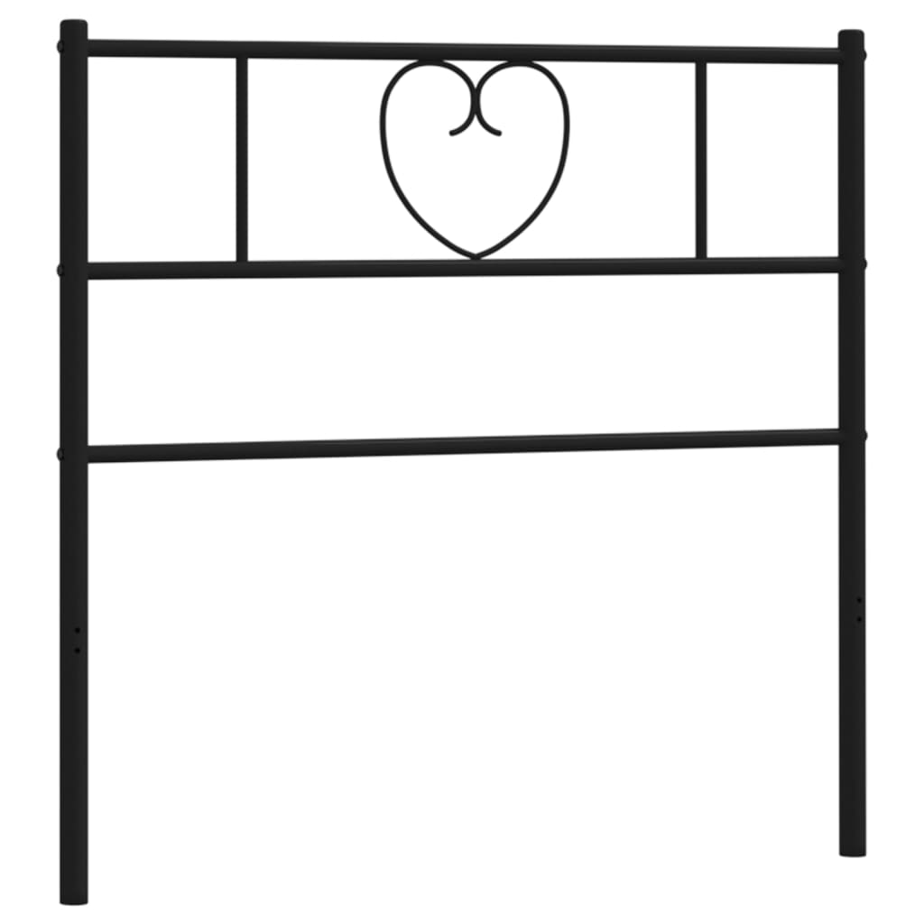 Metal Headboard Black 75 cm