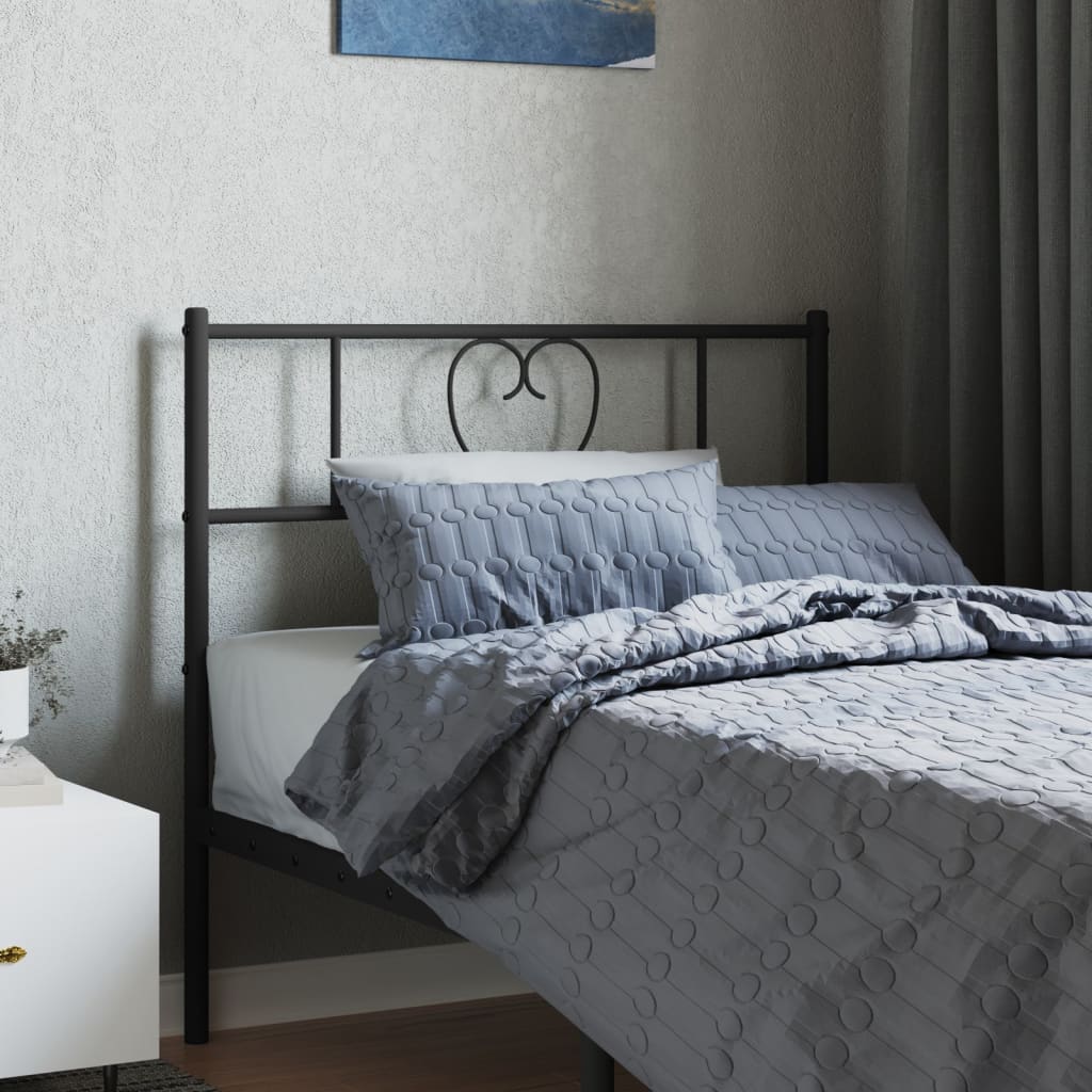 Metal Headboard Black 75 cm