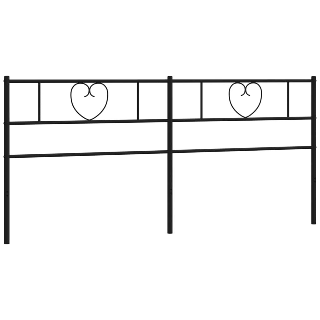 Metal Headboard Black 200 cm