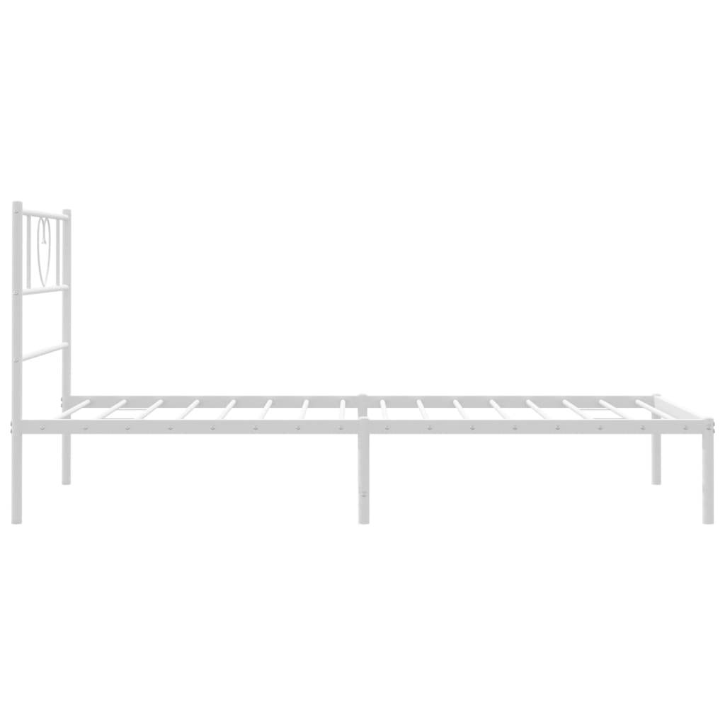 Metal Bed Frame without Mattress with Headboard White 80x200cm