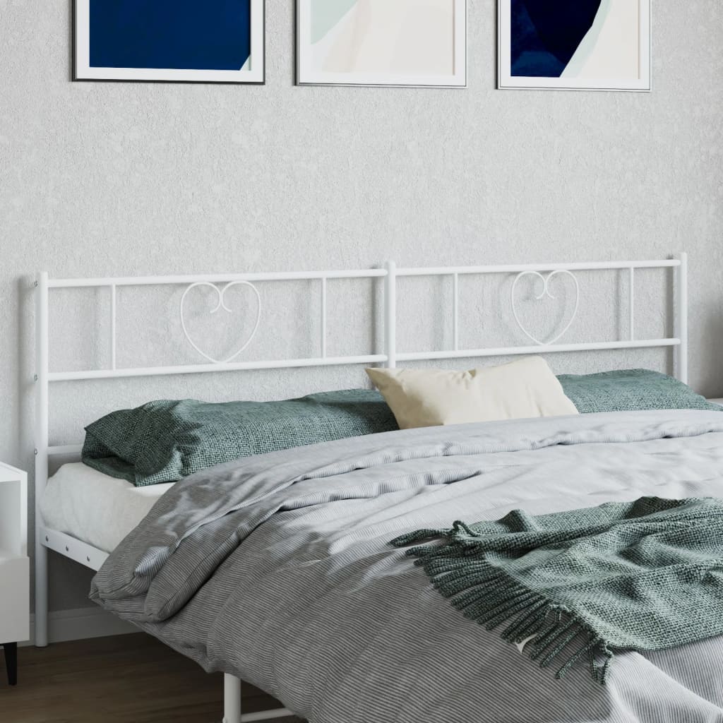 Metal Headboard White 180 cm