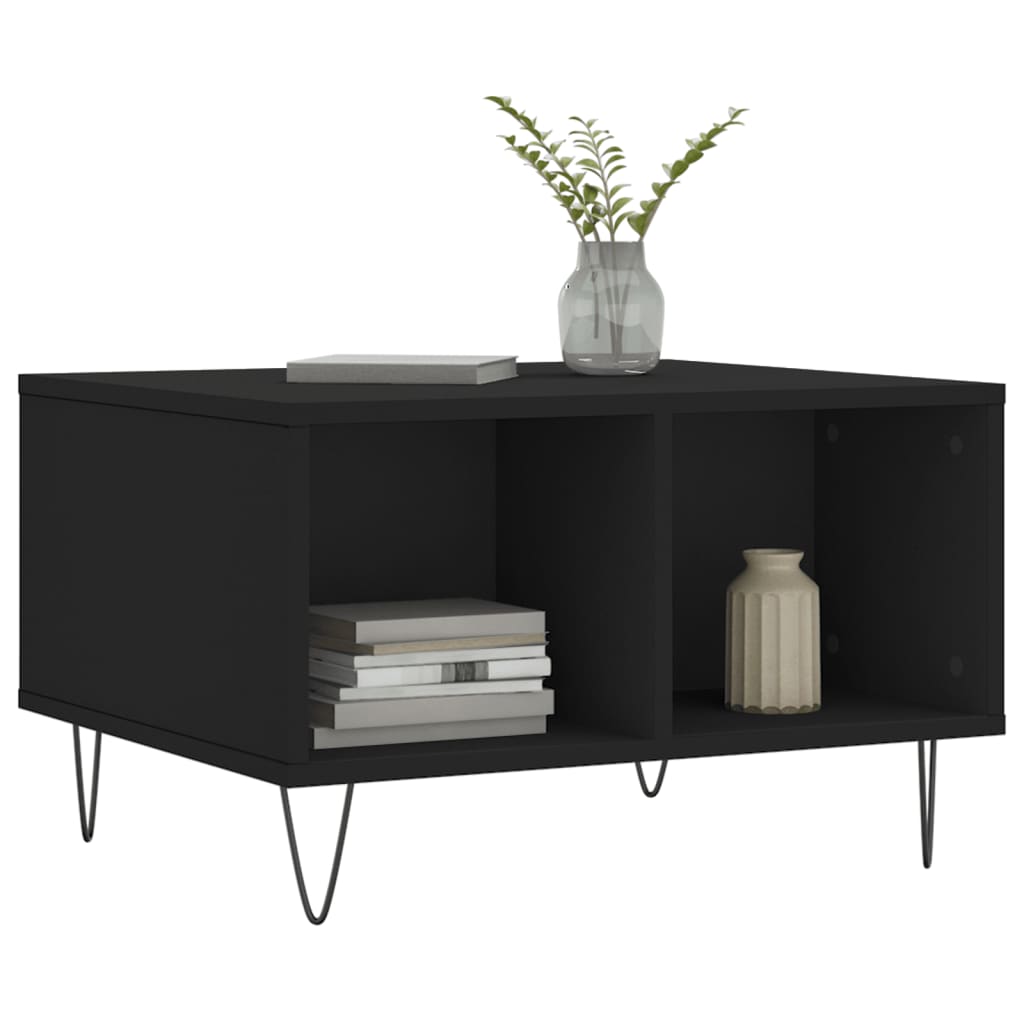 Coffee Table Black 60x50x36.5 cm Engineered Wood