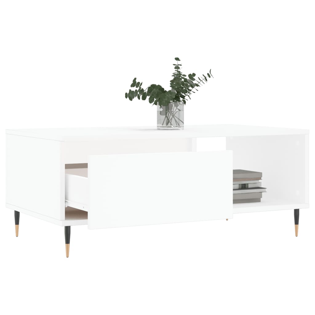 Modern Wooden Living Room Coffee Table With Drawer & Open Storage Space Wood