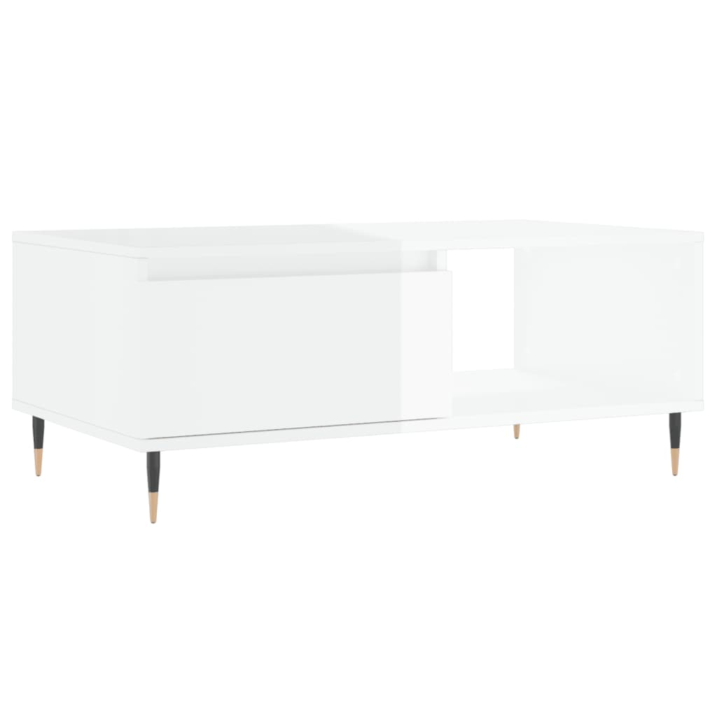 Modern Wooden Living Room Coffee Table With Drawer & Open Storage Space Wood