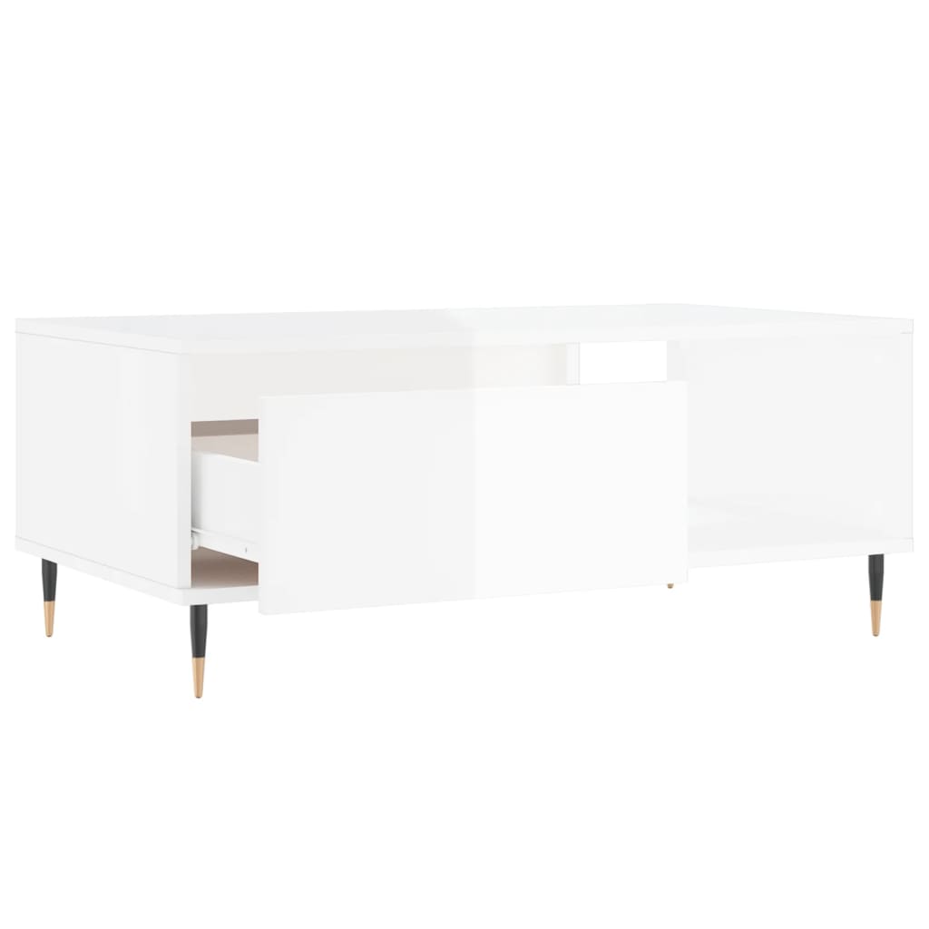 Modern Wooden Living Room Coffee Table With Drawer & Open Storage Space Wood