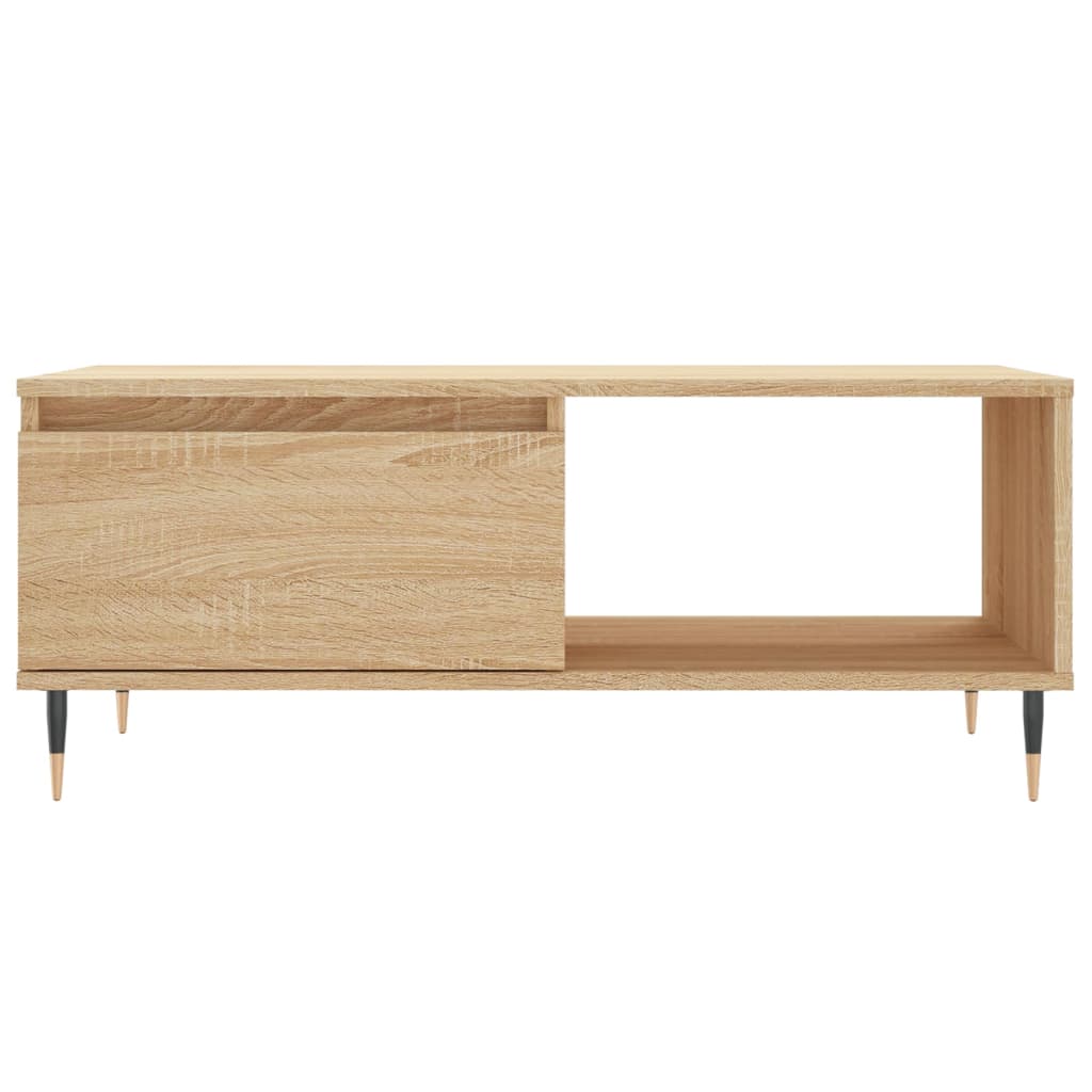 Modern Wooden Living Room Coffee Table With Drawer & Open Storage Space Wood