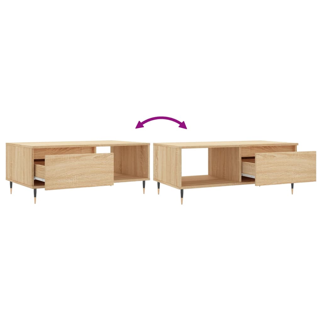 Modern Wooden Living Room Coffee Table With Drawer & Open Storage Space Wood