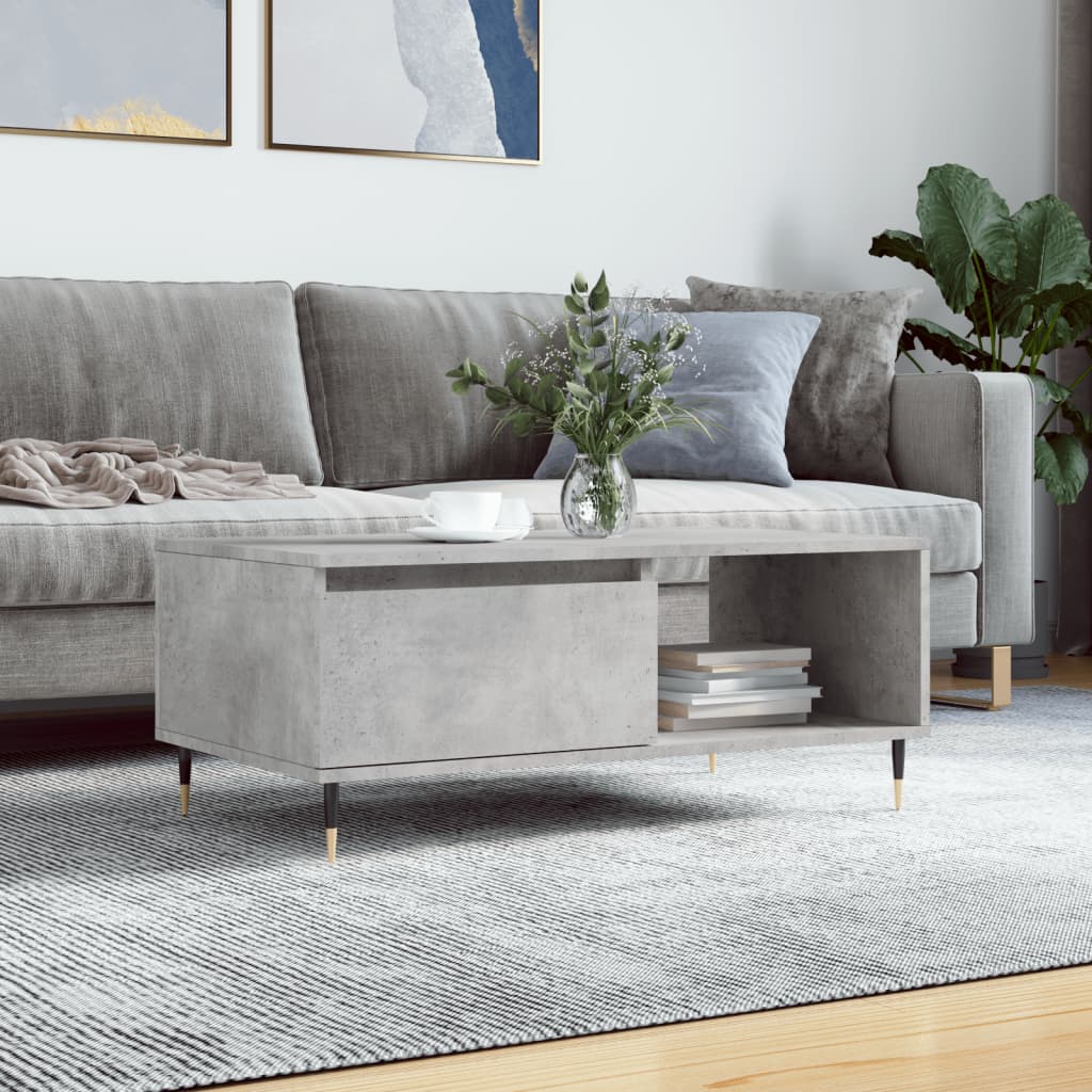 Modern Wooden Living Room Coffee Table With Drawer & Open Storage Space Wood