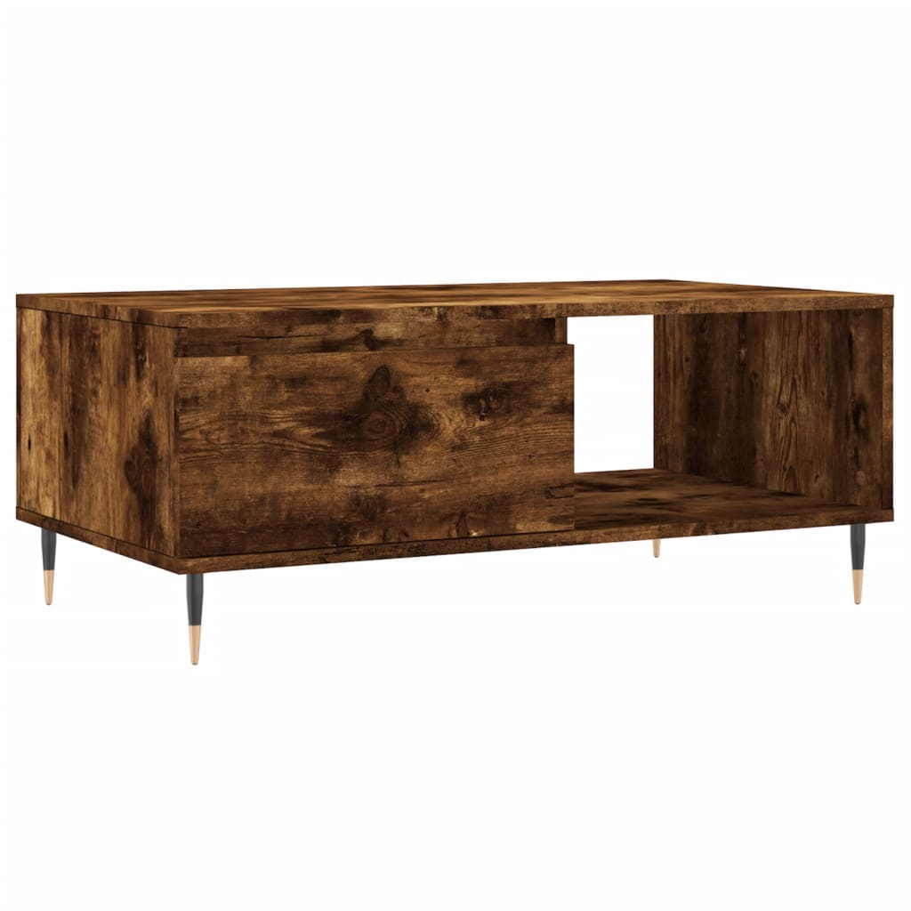 Modern Wooden Living Room Coffee Table With Drawer & Open Storage Space Wood