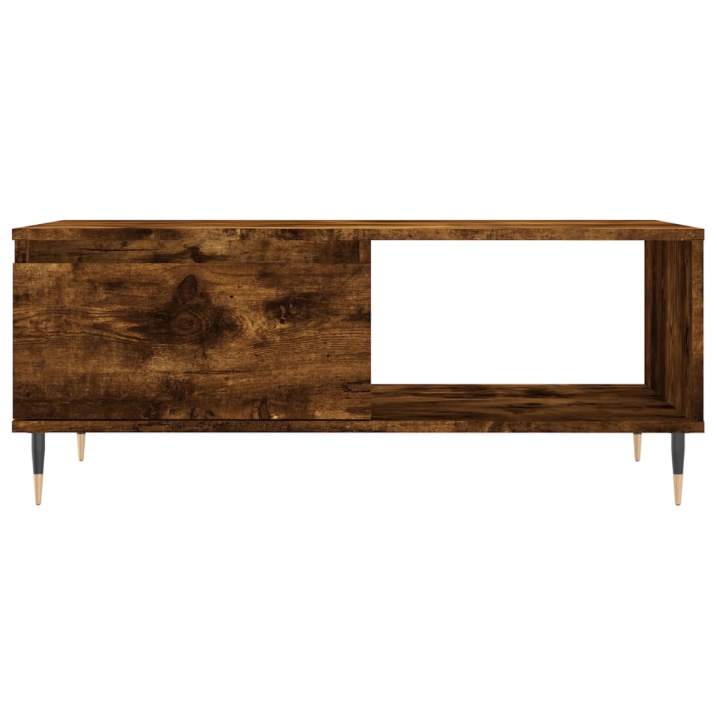 Modern Wooden Living Room Coffee Table With Drawer & Open Storage Space Wood