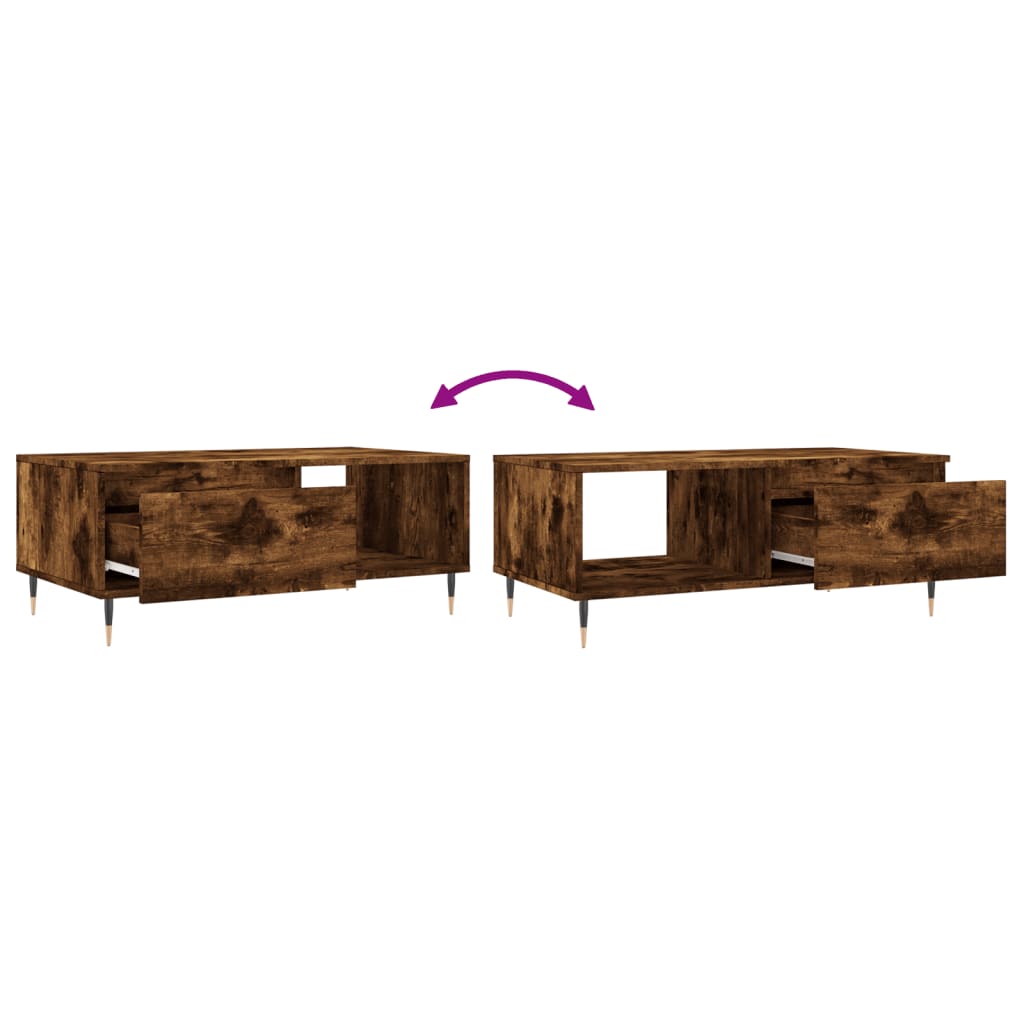 Modern Wooden Living Room Coffee Table With Drawer & Open Storage Space Wood