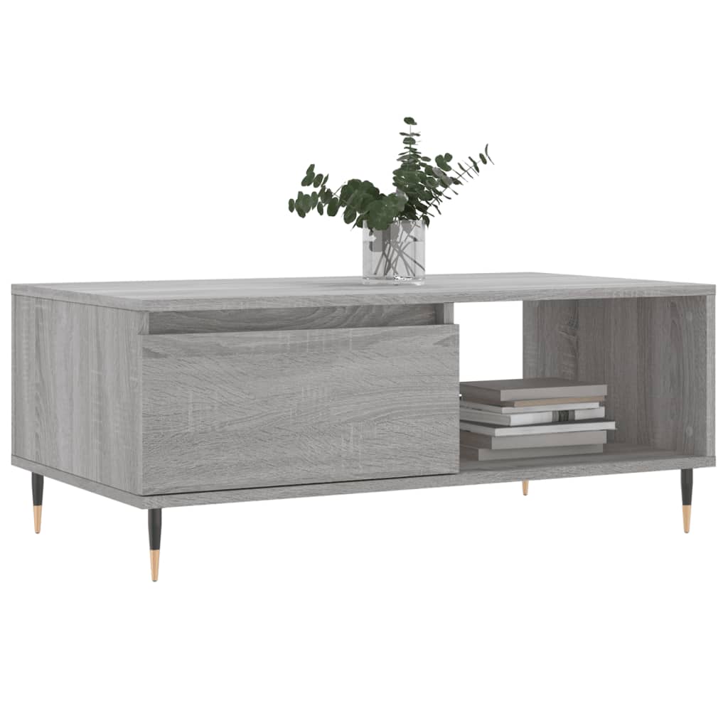 Modern Wooden Living Room Coffee Table With Drawer & Open Storage Space Wood