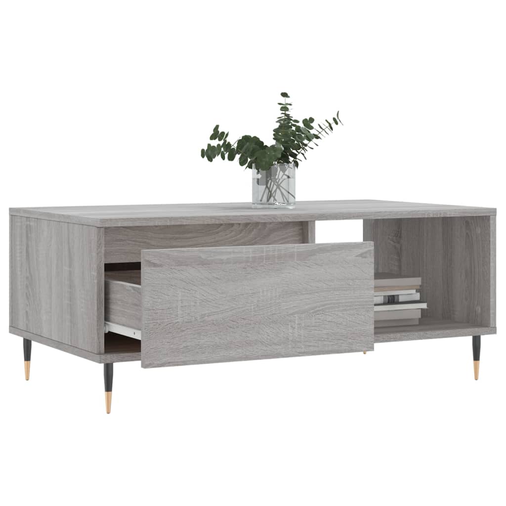 Modern Wooden Living Room Coffee Table With Drawer & Open Storage Space Wood