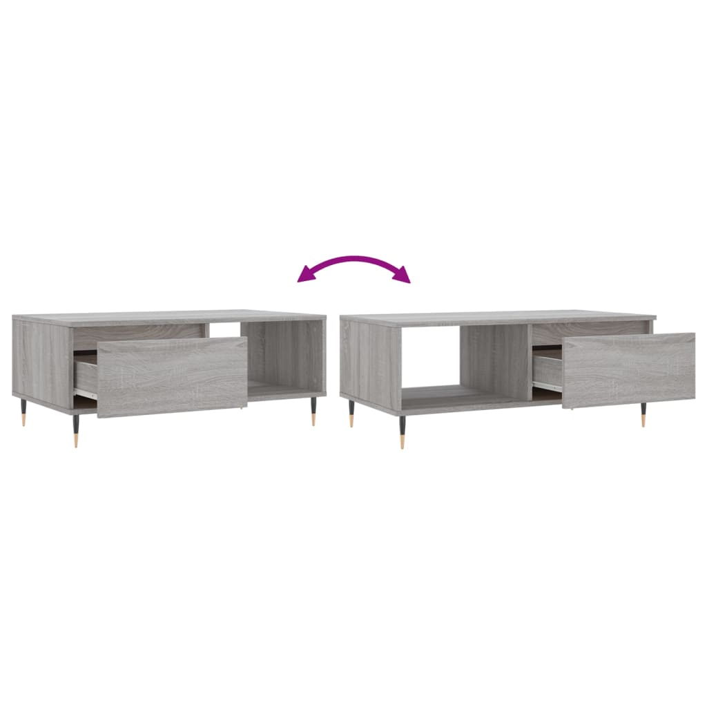 Modern Wooden Living Room Coffee Table With Drawer & Open Storage Space Wood