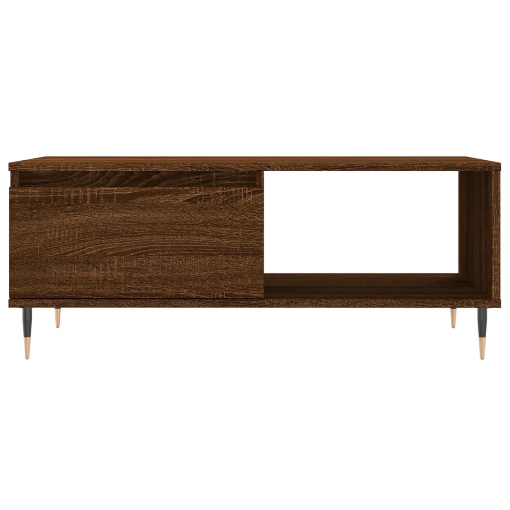 Modern Wooden Living Room Coffee Table With Drawer & Open Storage Space Wood
