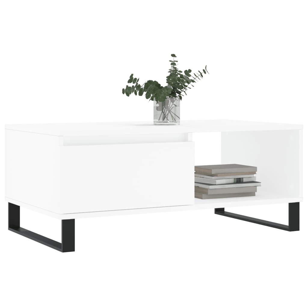 Modern Wooden Living Room Coffee Table With Drawer & Open Storage Space Wood