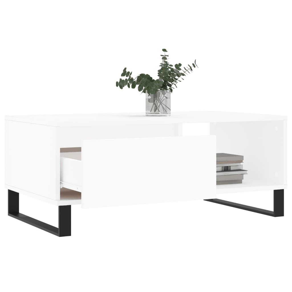 Modern Wooden Living Room Coffee Table With Drawer & Open Storage Space Wood