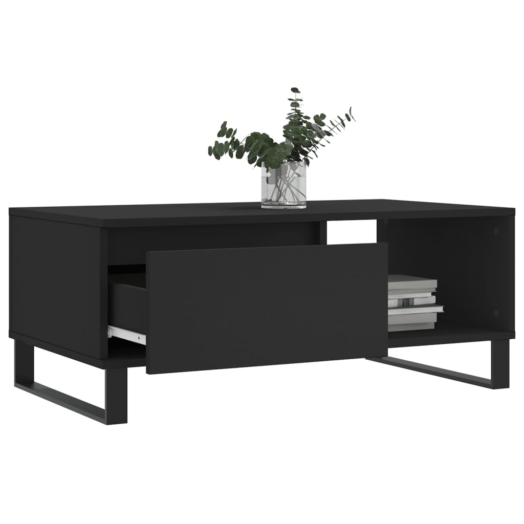 Modern Wooden Living Room Coffee Table With Drawer & Open Storage Space Wood