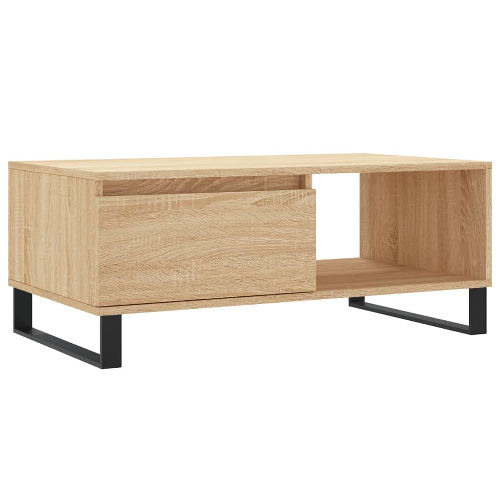 Modern Wooden Living Room Coffee Table With Drawer & Open Storage Space Wood