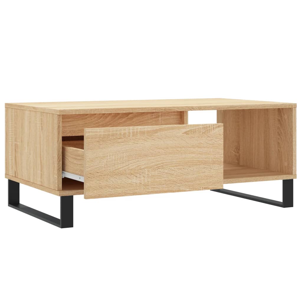 Modern Wooden Living Room Coffee Table With Drawer & Open Storage Space Wood