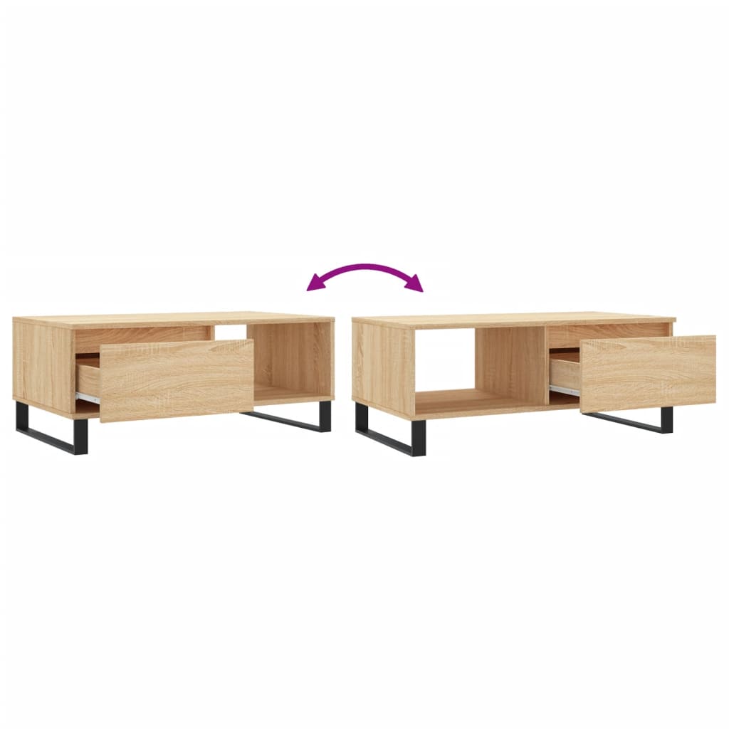 Modern Wooden Living Room Coffee Table With Drawer & Open Storage Space Wood