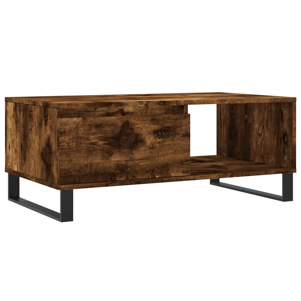 Modern Wooden Living Room Coffee Table With Drawer & Open Storage Space Wood