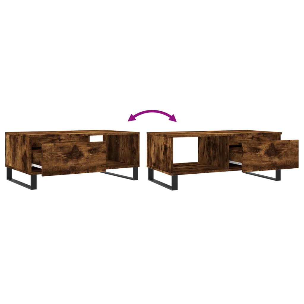 Modern Wooden Living Room Coffee Table With Drawer & Open Storage Space Wood