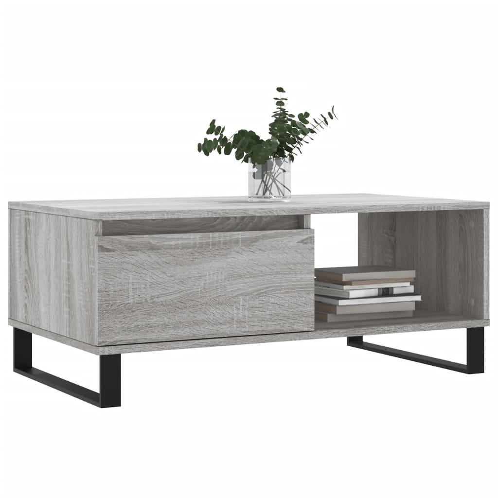 Modern Wooden Living Room Coffee Table With Drawer & Open Storage Space Wood