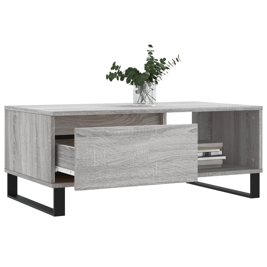 Modern Wooden Living Room Coffee Table With Drawer & Open Storage Space Wood