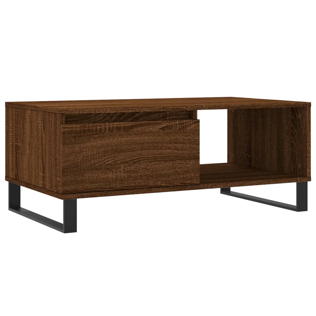 Modern Wooden Living Room Coffee Table With Drawer & Open Storage Space Wood