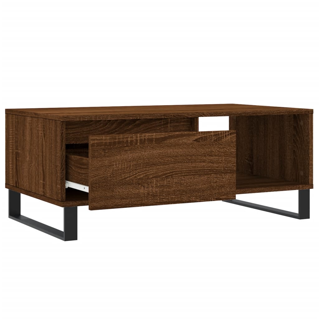 Modern Wooden Living Room Coffee Table With Drawer & Open Storage Space Wood