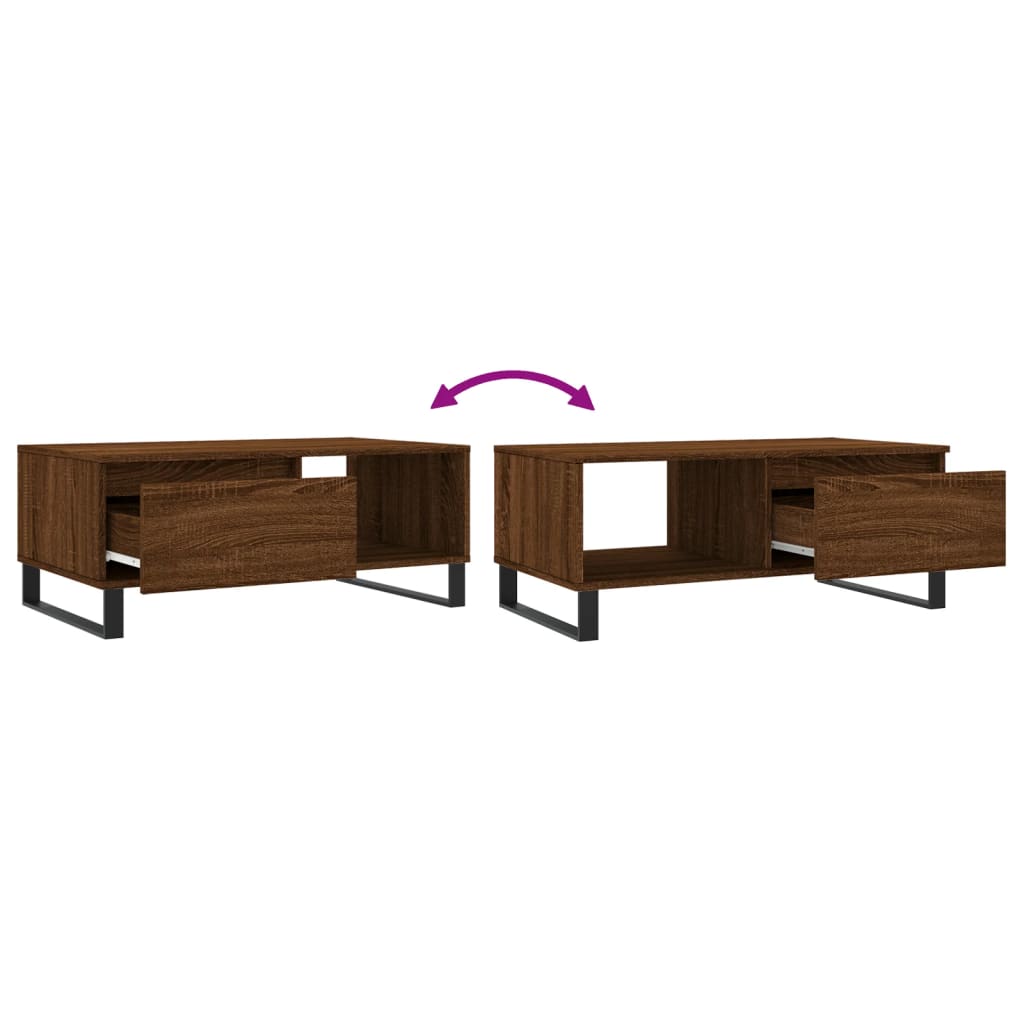 Modern Wooden Living Room Coffee Table With Drawer & Open Storage Space Wood