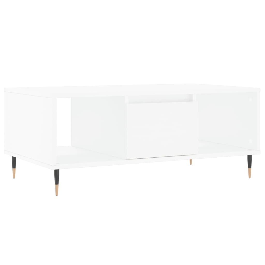 Modern Wooden Living Room Coffee Table With Drawer & Open Storage Compartments