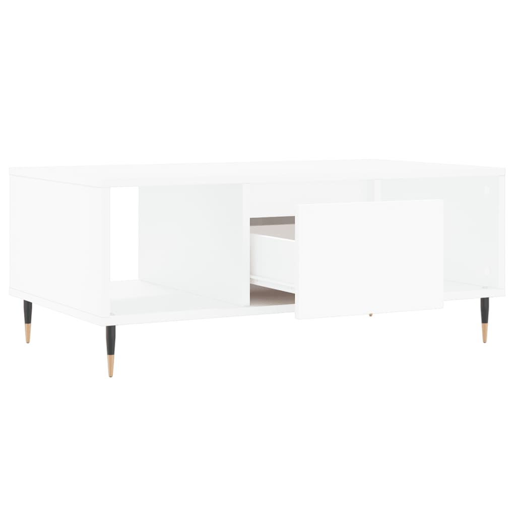 Modern Wooden Living Room Coffee Table With Drawer & Open Storage Compartments