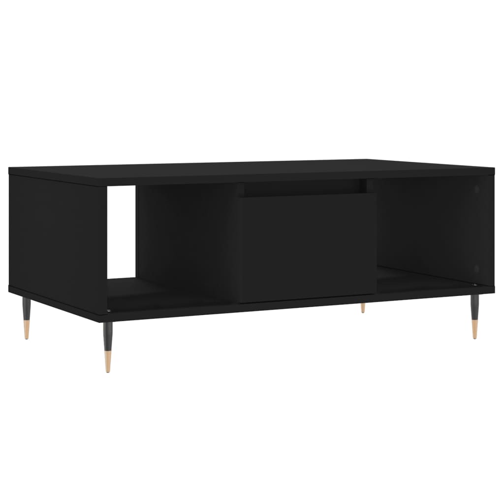 Modern Wooden Living Room Coffee Table With Drawer & Open Storage Compartments