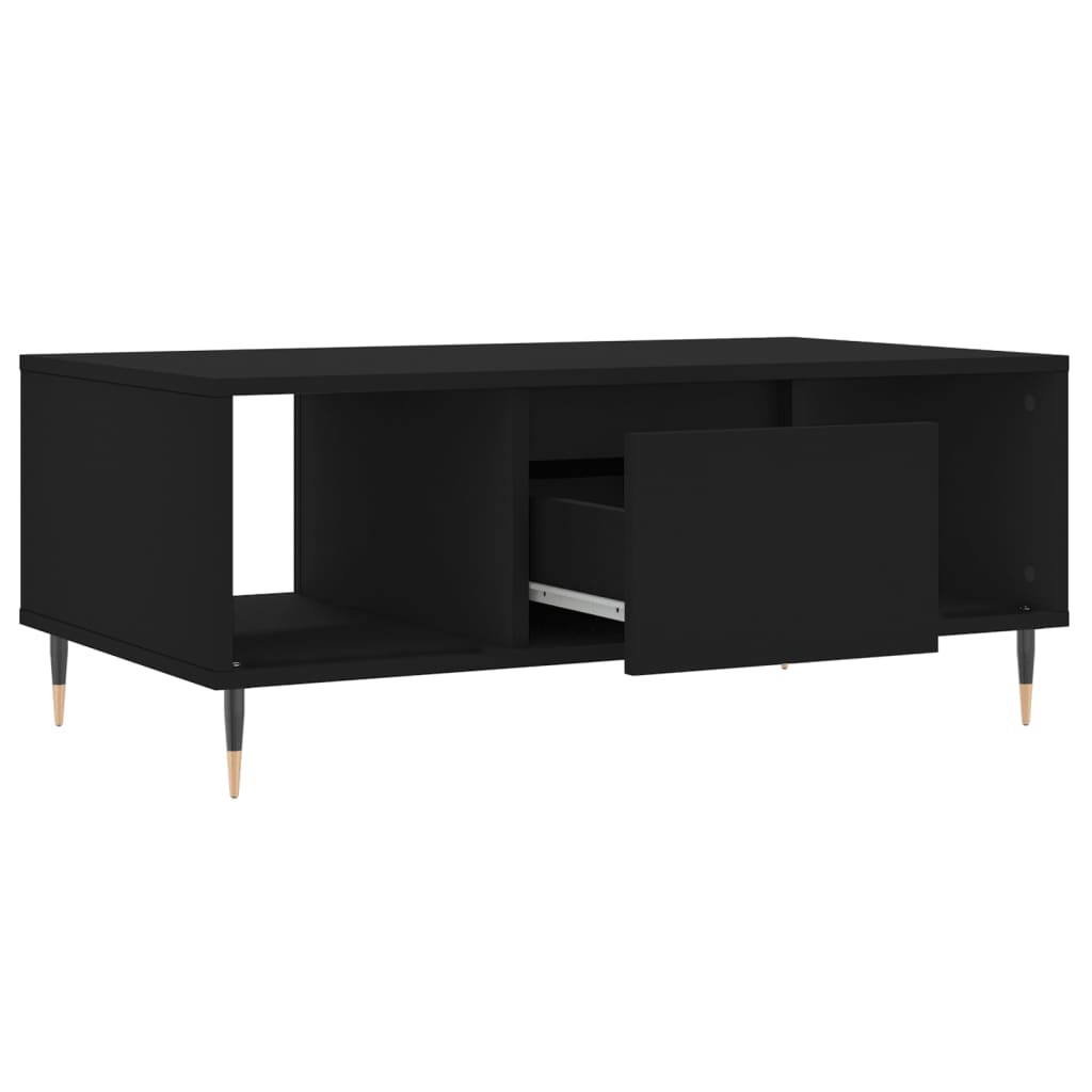 Modern Wooden Living Room Coffee Table With Drawer & Open Storage Compartments