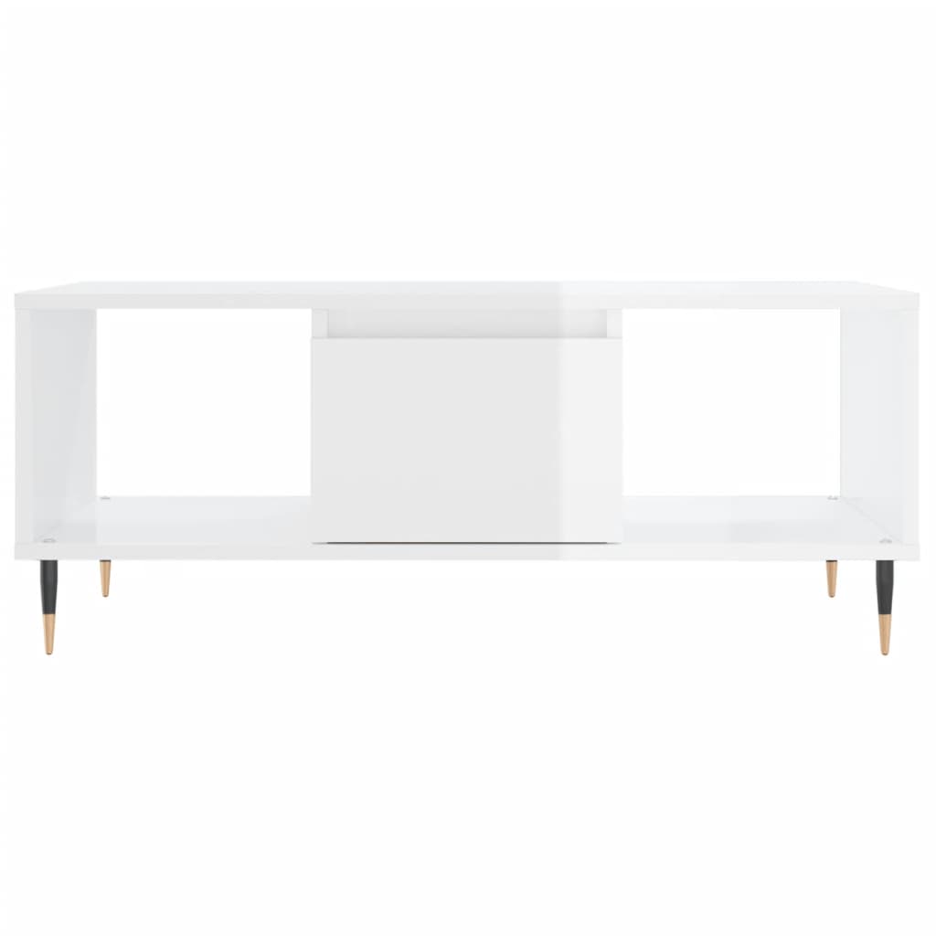 Modern Wooden Living Room Coffee Table With Drawer & Open Storage Compartments