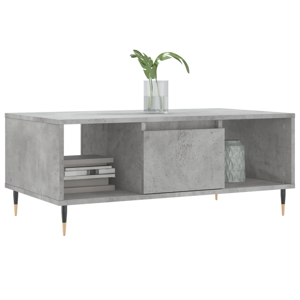 Modern Wooden Living Room Coffee Table With Drawer & Open Storage Compartments