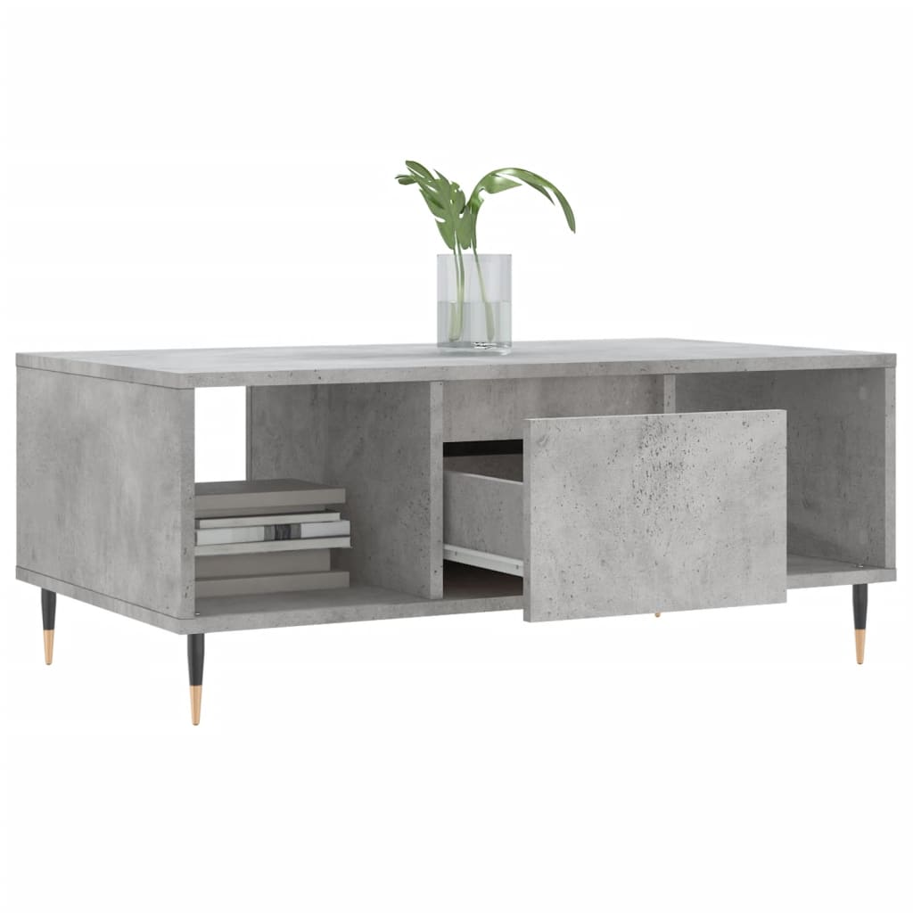 Modern Wooden Living Room Coffee Table With Drawer & Open Storage Compartments