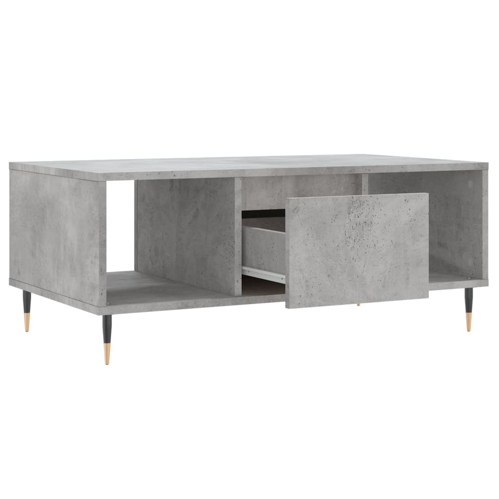 Modern Wooden Living Room Coffee Table With Drawer & Open Storage Compartments