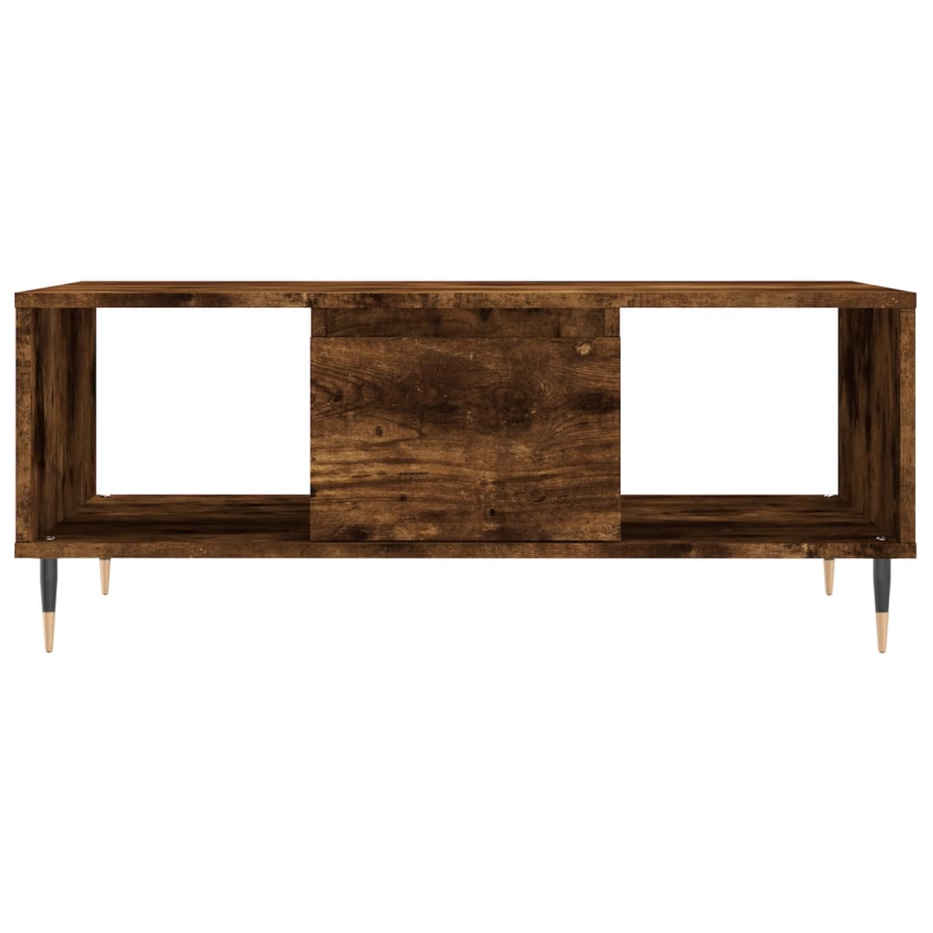 Modern Wooden Living Room Coffee Table With Drawer & Open Storage Compartments