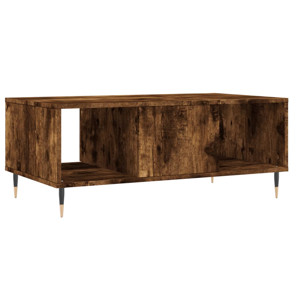 Modern Wooden Living Room Coffee Table With Drawer & Open Storage Compartments