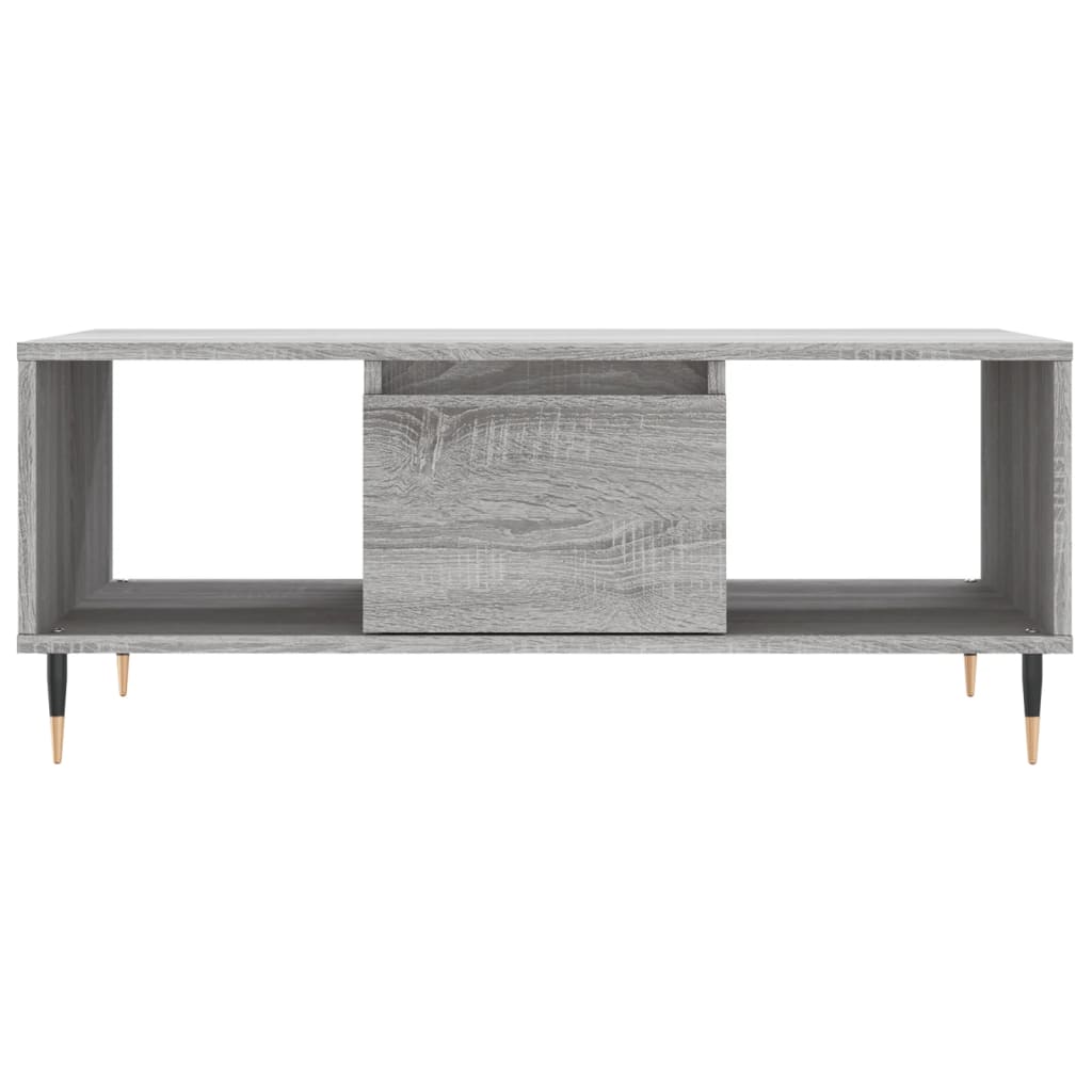 Modern Wooden Living Room Coffee Table With Drawer & Open Storage Compartments
