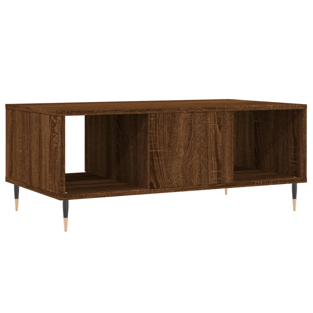 Modern Wooden Living Room Coffee Table With Drawer & Open Storage Compartments