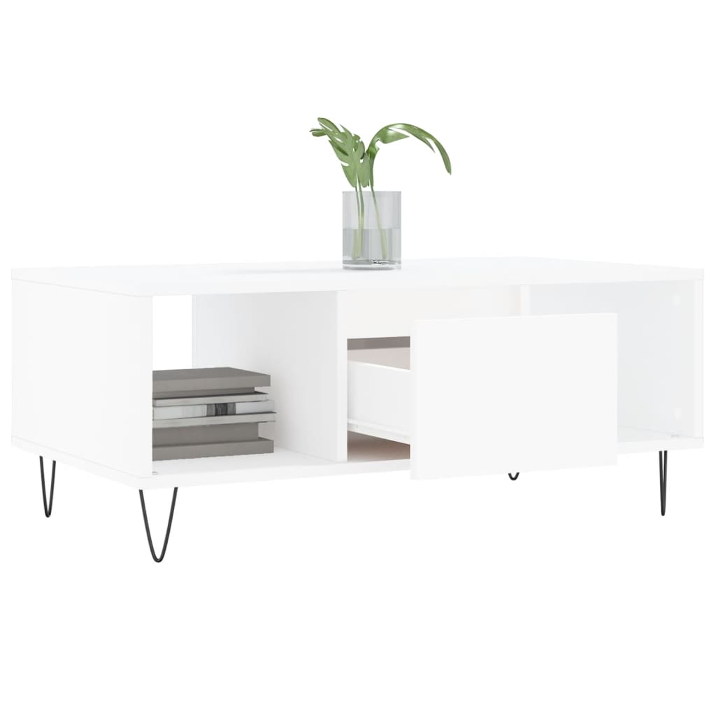 Coffee Table White 90x50x36.5 cm Engineered Wood
