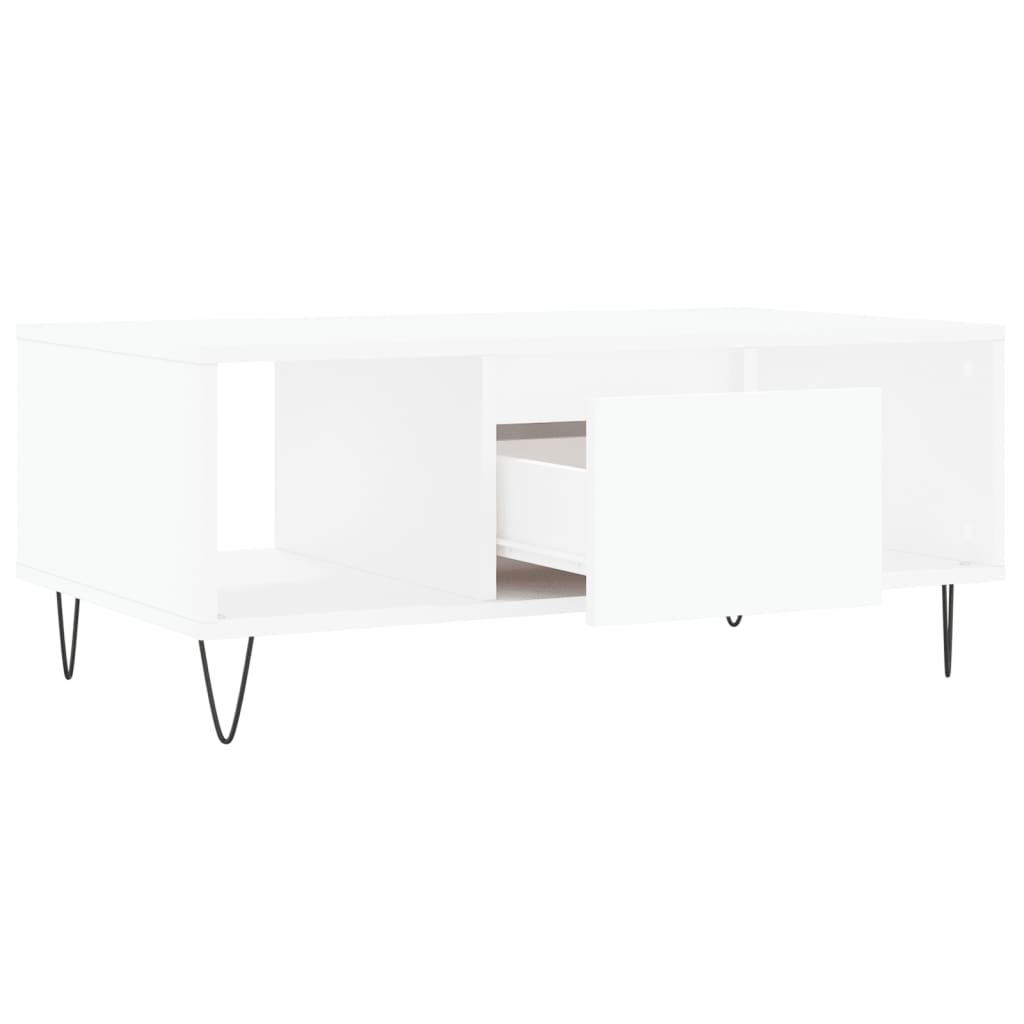 Coffee Table White 90x50x36.5 cm Engineered Wood