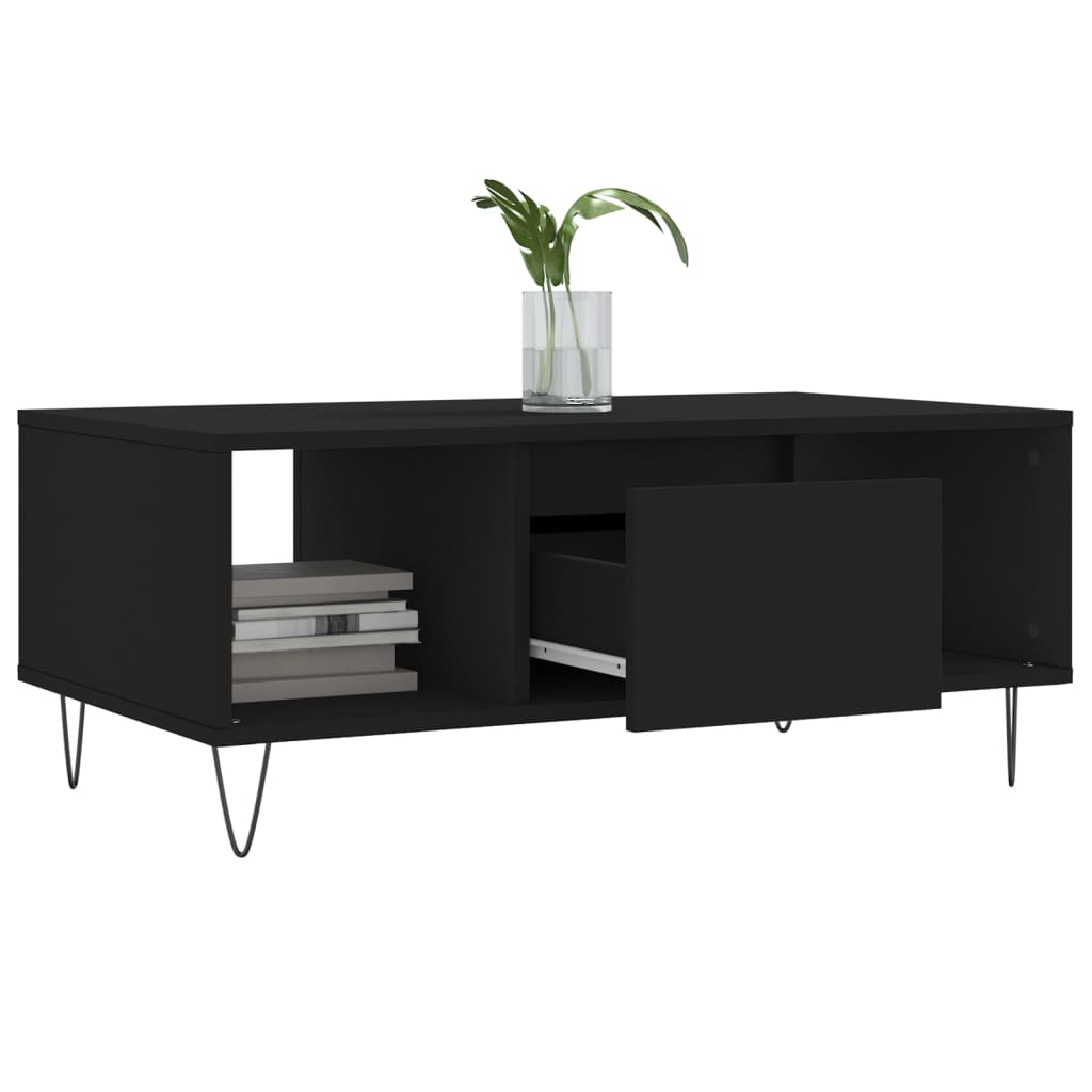 Coffee Table Black 90x50x36.5 cm Engineered Wood