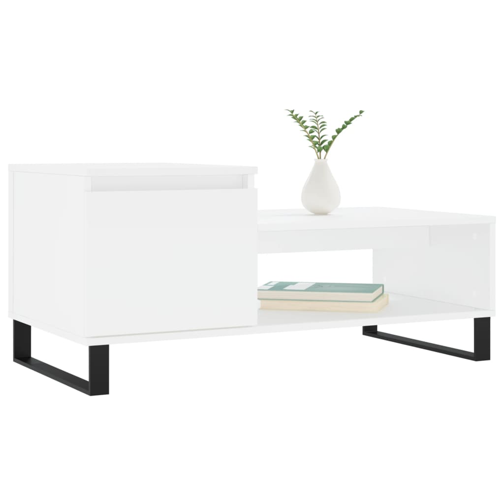 Coffee Table White 100x50x45 cm Engineered Wood