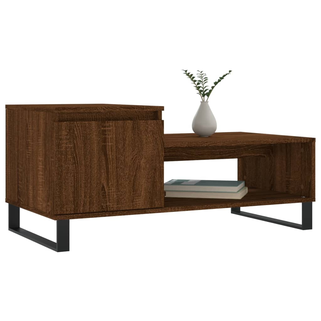 Coffee Table Brown Oak 100x50x45 cm Engineered Wood