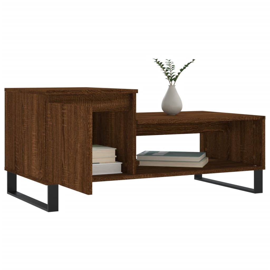 Coffee Table Brown Oak 100x50x45 cm Engineered Wood